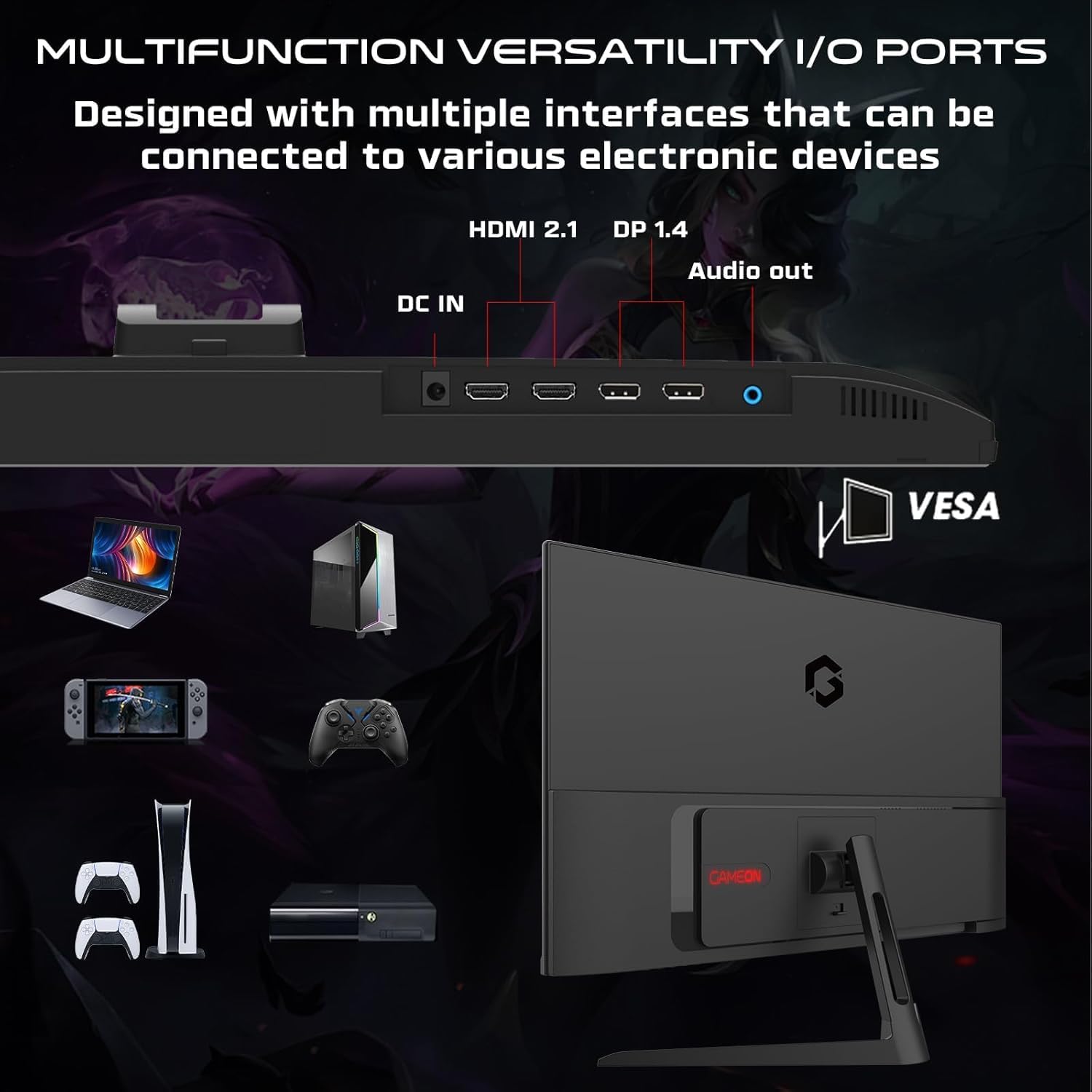 GAMEON GOPS27QHD180IPS HDMI to HDMI PC case for desktop computer builds and component installation