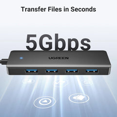 UGREEN USB 3.0 Hub 4 Ports – Ultra Slim USB-A Splitter for Laptop & PC