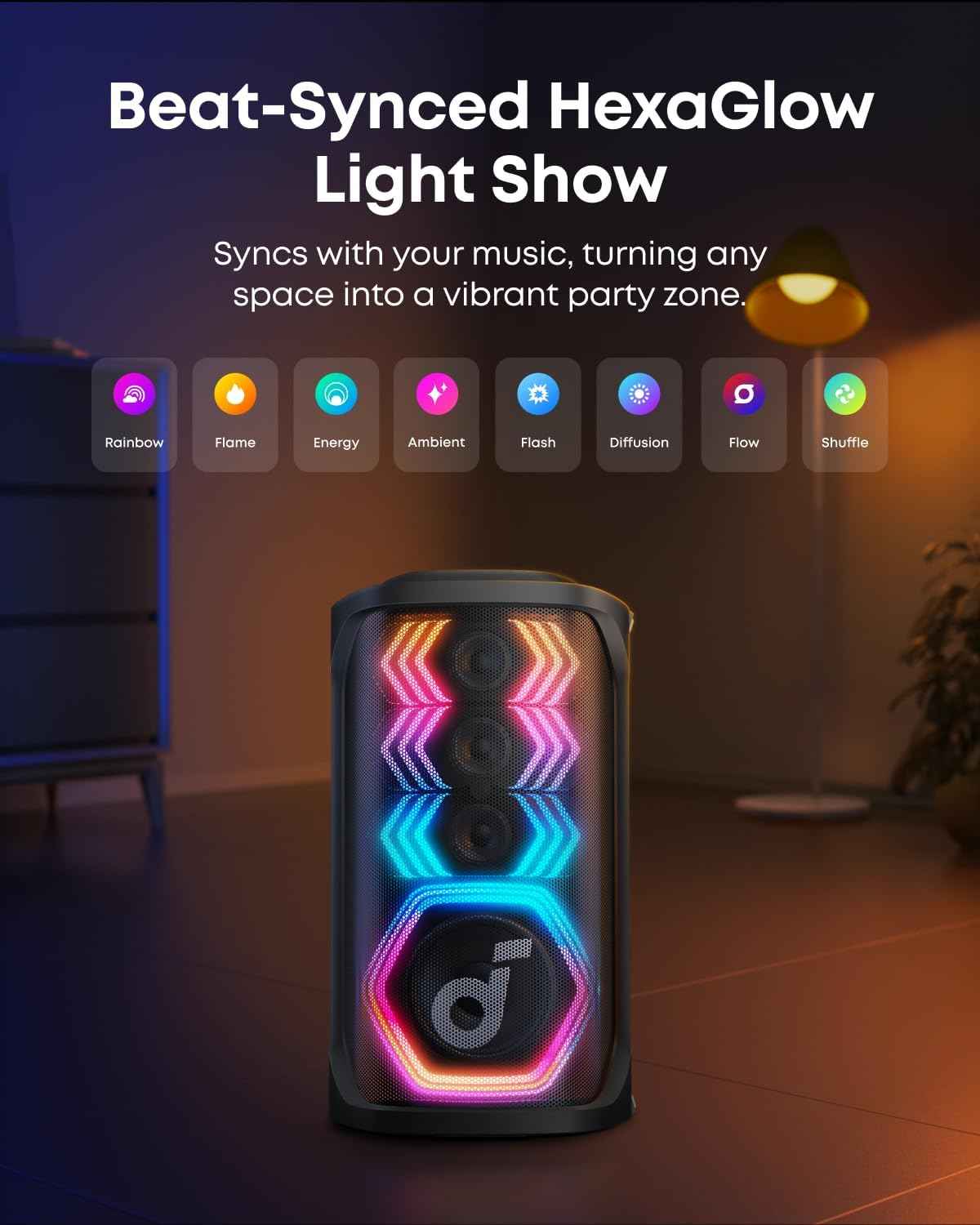 Anker soundcore Rave 3S , AI Party Speaker with 2 Wireless Microphones