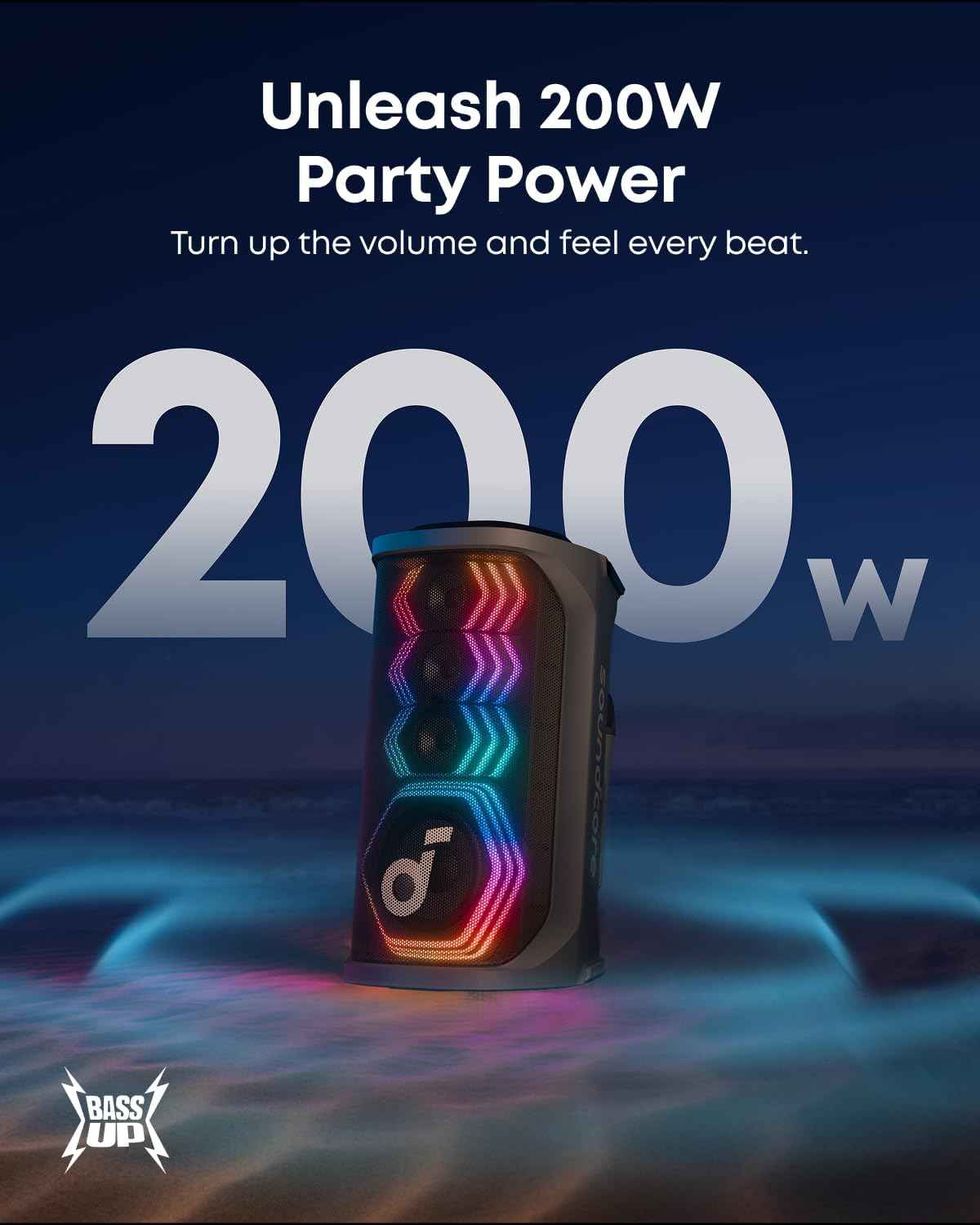 Anker soundcore Rave 3S , AI Party Speaker with 2 Wireless Microphones