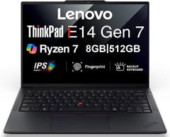 ME2 Customized Laptop, Created Using Lenovo ThinkPad E14 Gen 7 AI Business 14" FHD+ Laptop, AMD Ryzen 7 250, 8GB/16GB/32GB, 64GB DDR5 RAM, 512GB/1TB/, 2TB SSD, Fingerprint, Backlit KB, Win 11 Pro