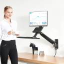 NB North Bayou Monitor Holder Sit Stand Workstation Wall Mount Height Adjustable Sit-Stand Converter for 19''-27'' Screens with Keyboard Tray, VESA 75/100, Load Capacity from 4.4-19.8lbs MB32