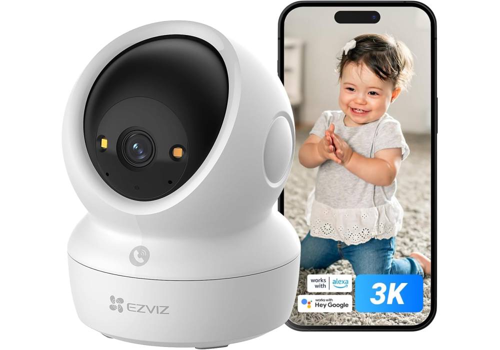 EZVIZ 3K 5MP Security Indoor Camera Pan & Tilt, Color Night Vision, WDR, 360° Visual, Auto-Zoom Tracking, Smart Human/Motion Detection, 2-Way Calling with Touch Button, Auto-Patrol Mode | H6c G1 3K