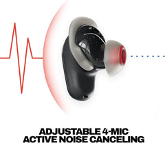Method 360 ANC Wireless Earbuds, Sound by Bose, Bluetooth Headphones, Premium Noise Cancelling, Up to 40 Hrs Battery, Sweat and Water Resistant, Microphone for iPhone Android - True Black
