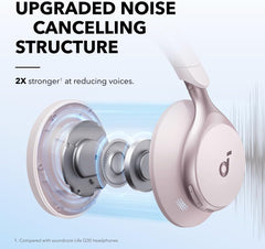 by Anker, Space One, Active Noise Cancelling Headphones, 2X Stronger Voice Reduction, 40H ANC Playtime, App Control, LDAC Hi-Res Wireless Audio, Comfortable Fit, Clear Calls, Bluetooth 5.3