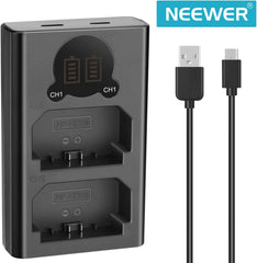 Dual USB Charger for Sony NP-FZ100 Battery, Compatible with Sony ZV-E1, FX3, FX30, A1, A9 II, A7R V, A7S III, A7 IV, A6600, A7C Cameras, Designed with LCD Display, Versatile Charging Options