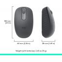 Logitech M196 Bluetooth Wireless Mouse, Compact and Portable Mouse for Laptops, Tablets and More, 12-Month Battery, Smooth Tracking, Compatible with PC and Mac - Graphite
