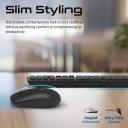 Promate Wireless Keyboard and Mouse Combo Kit, Slim Full-Size2.4Ghz Wireless Keyboard, 1600 DPI Ambidextrous Mouse, Nano USB Receiver, Quiet Keys, Angled Kickstand