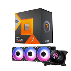 CPU AIO Combo - AMD Ryzen 7 7800X3D Desktop Processor with MSI MPG CORELIQUID P13 360 AIO ARGB LCD CPU Liquid Cooler 360mm Radiator LGA 1851/1700/ AM5/ AM4 Ready