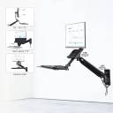 NB North Bayou Monitor Holder Sit Stand Workstation Wall Mount Height Adjustable Sit-Stand Converter for 19''-27'' Screens with Keyboard Tray, VESA 75/100, Load Capacity from 4.4-19.8lbs MB32