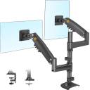 NB North Bayou Dual Stand Holder Monitor Desk Mount Stand Full Motion Swivel Computer Monitor Arm Fits 2 Screens up to 27'' with Load Capacity 9KG for Each Monitor H180 - Black