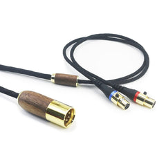 3m/10ft Replacement Audio Cable 4-pin XLR Balanced Walnut Wood Shell Cable Compatible with Audeze LCD-2, LCD-4, LCD-3, LCD-X, LCD-XC Headphone 6N OCC Copper Silver Plated Cord