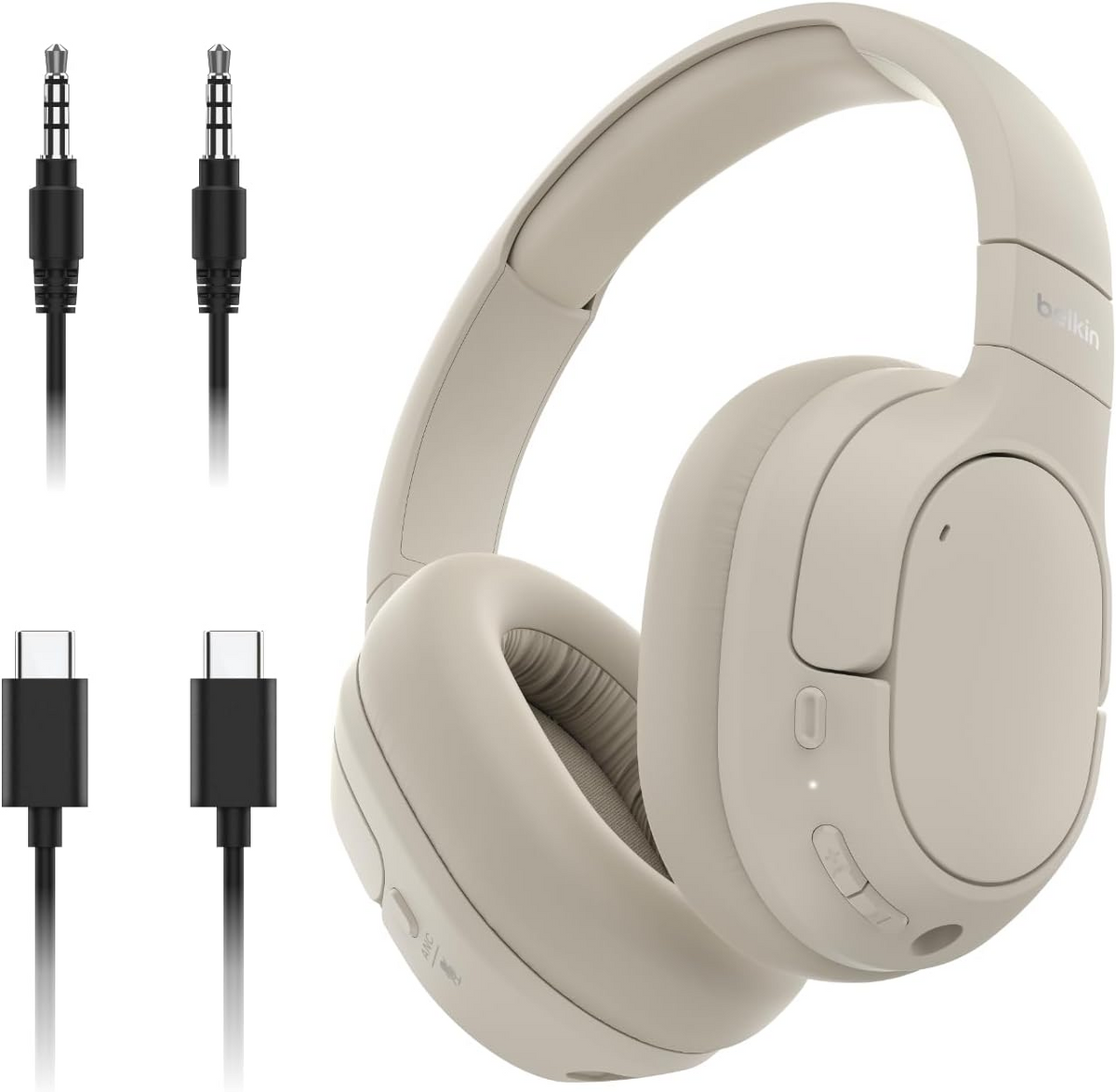 Belkin Soundform Isolate Noise Cancelling Headphones - Sand