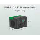 Schneider OffGrid Portable Power Station 330, 230V, 332Wh Lithium-ion, LCD, 2 BS1363 UK outlets, Sinewave, 3 USB-A, 1 USB-C, Wireless Charger