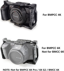 BMPCC 4K /BMPCC 6K Cage with Top Handle for Blackmagic Pocket Cinema Camera BMPCC 4K /6K to Mount Microphone Monitor LED Light