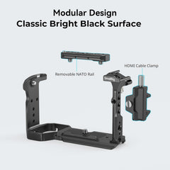 Cage for Sony FX30 FX3 with Cable Clamp for HDMI+Threaded Side Handle with Record Start/Stop Remote Trigger
