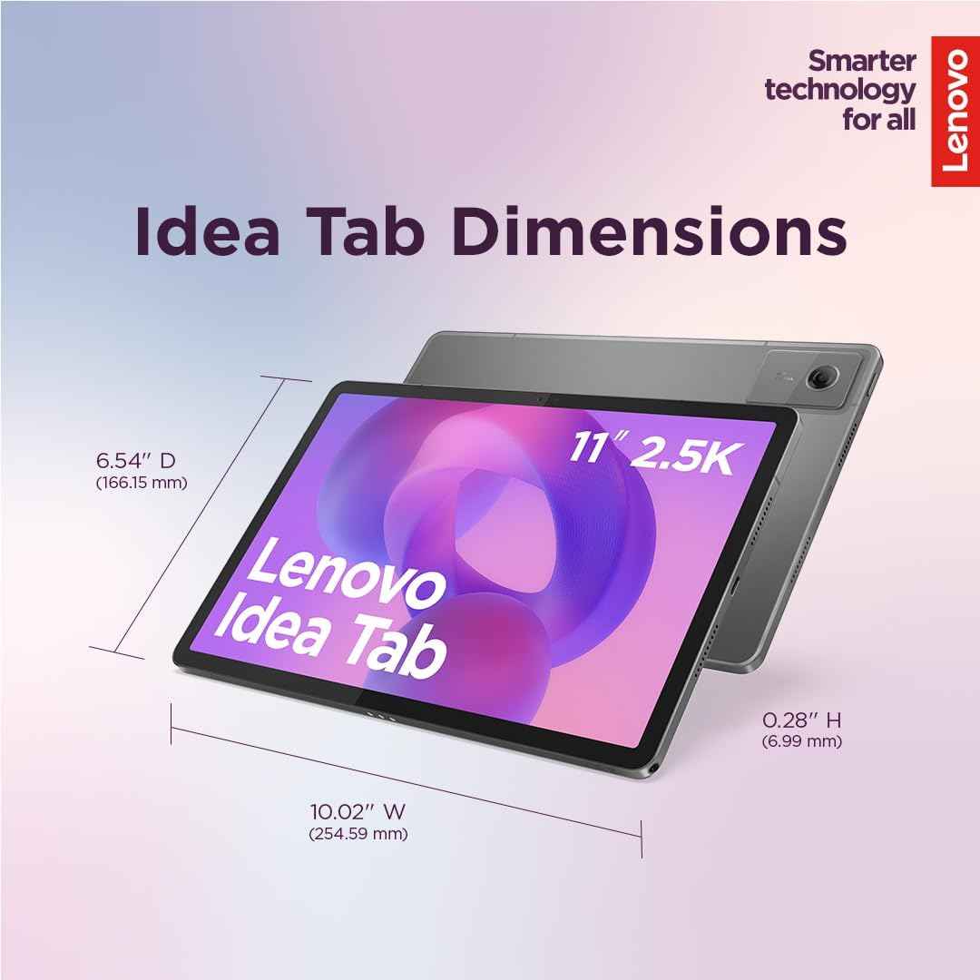 Idea Tab - College Tablet - 11″ 2.5K IPS Touchscreen Display - 90Hz - MediaTek Dimensity 6300-8 GB Memory - 256 GB Storage - Integrated Arm Mali-G57 MC2 - Tab Pen and Folio Case