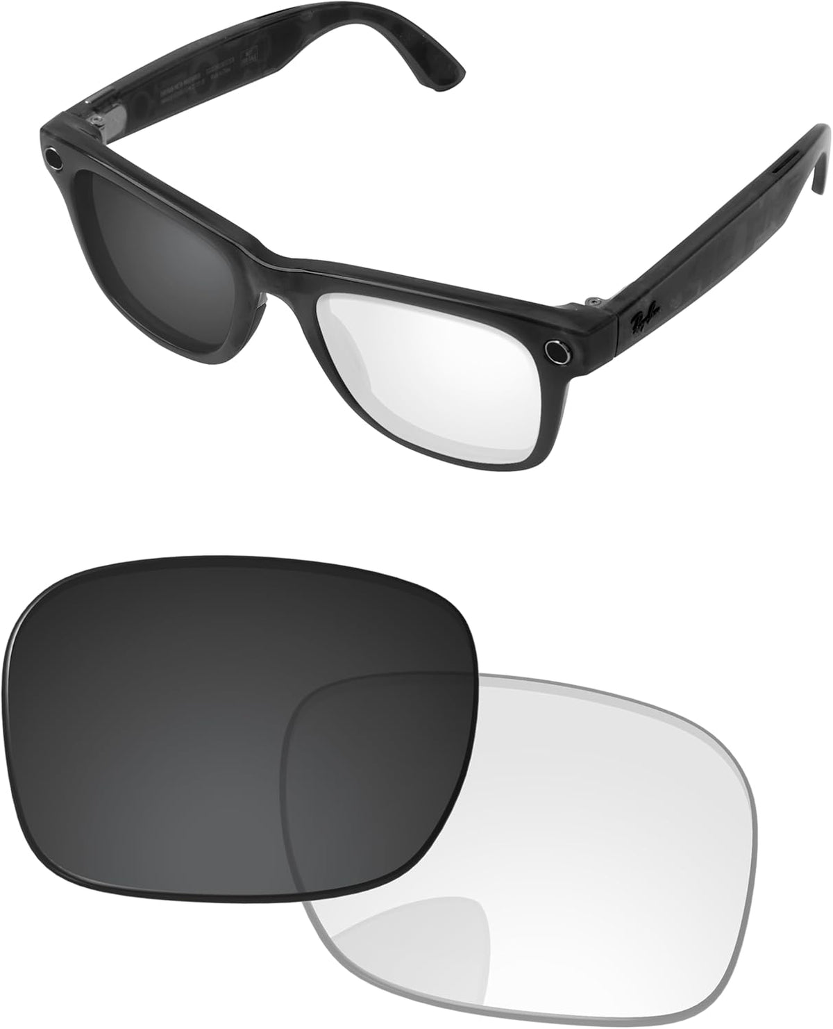 Replacement Lenses for Ray-Ban Meta Wayfarer Gen 2 RW4012 50mm AI Glasses - Photochromic, Anti-Fog & Anti Blue Light