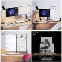 NB North Bayou Dual Stand Holder Monitor Desk Mount Stand Full Motion Swivel Computer Monitor Arm Fits 2 Screens up to 27'' with Load Capacity 9KG for Each Monitor H180 - Black