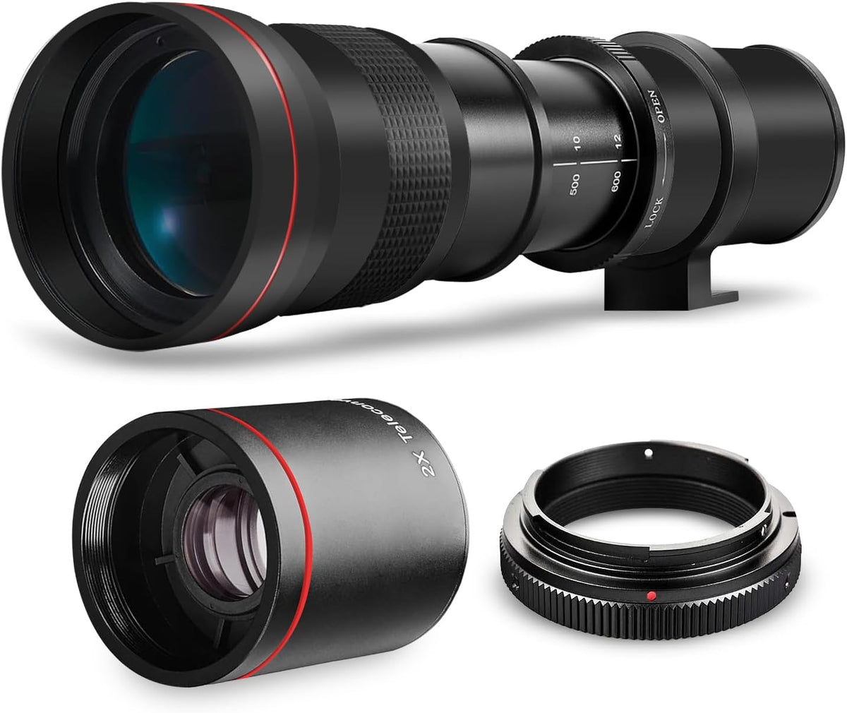 BM 420-1600mm f/8.3 HD Manual Telephoto Zoom Lens for Sony Alpha a1, a6500, a6600, a6700, a9, a9 II, a9 III, a7 III, a7 IV, a7S III, a7C, a7CR, a7C II, a7R III, a7R IV, a7R V, FX30 FX6 E-mount cameras