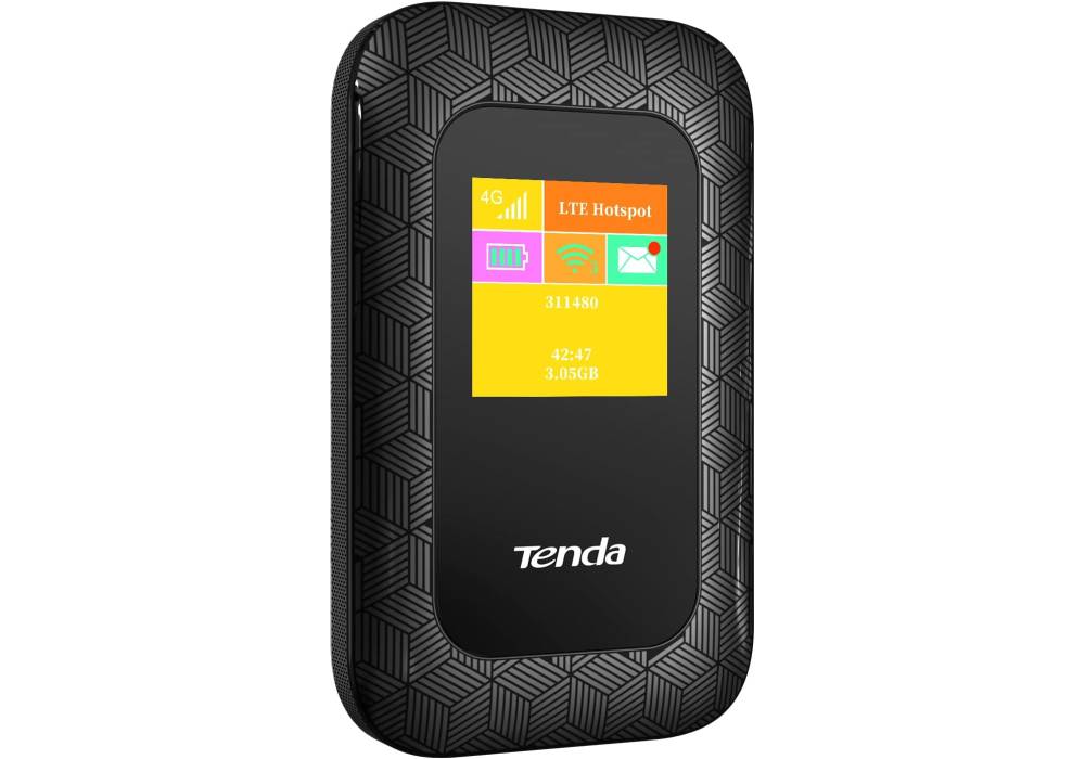 Tenda 4G185 v4.0 – 4G LTE Mobile Wi‑Fi, Wi‑Fi 6 286Mbps, LCD Color Screen, 2100mAh Battery, USB‑C Charging, Nano SIM, Global Carrier Compatibility