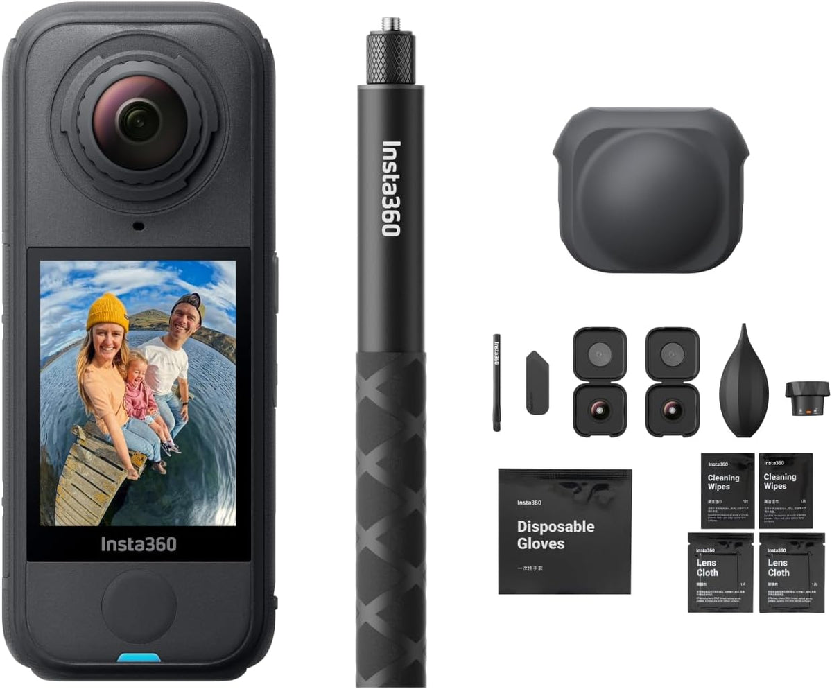 Insta360 X4 Air Replacement Lens Bundle - Lightweight 165g 8K 360 Camera, Invisible Selfie Stick, Replaceable Lenses, Shoot First & Frame Later, Built-in Wind Guard, Stabilization, AI-Powered App