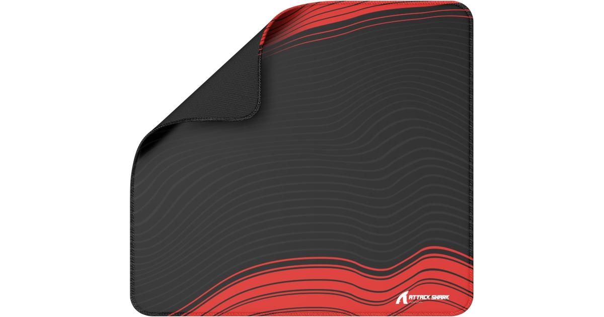 ATTACK SHARK CM02 Gaming Mouse Pad Esports Speed Large Mouse mats for Desk Waterproof Surface Stitched Edges and Anti-Slip Rubber Base Size XL Laminate 17.72” x 15.75” x 0.16” Black/Red