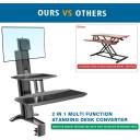 NB North Bayou Holder Sit-Stand Workstation Height Adjustable Sit Standing Desk Converter, Fits 17"-32" Monitors with Load Capacity 4.4~24.2lbs, Monitor Mount Integrated with Two Spacious Keyboard Tray L80