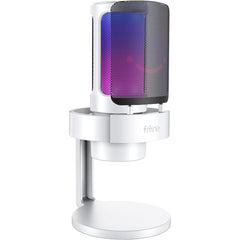 Fifine Ampligame A8W Usb Mic With Controllable Rgb, Live Monitoring, Input Dial, Pop Filter For Streaming (White) | A8W |