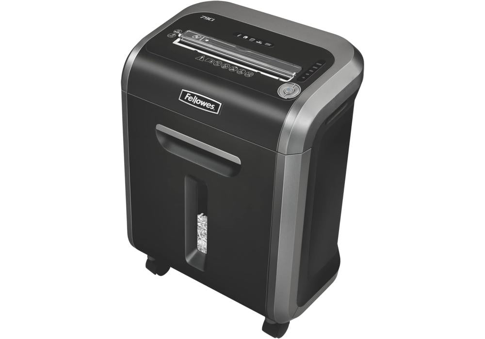 Fellowes ‎Powershred 79Ci 16-Sheet 100% Jam-Proof Crosscut Paper Shredder for Office and Home, Black/Dark Silver - CompuMe