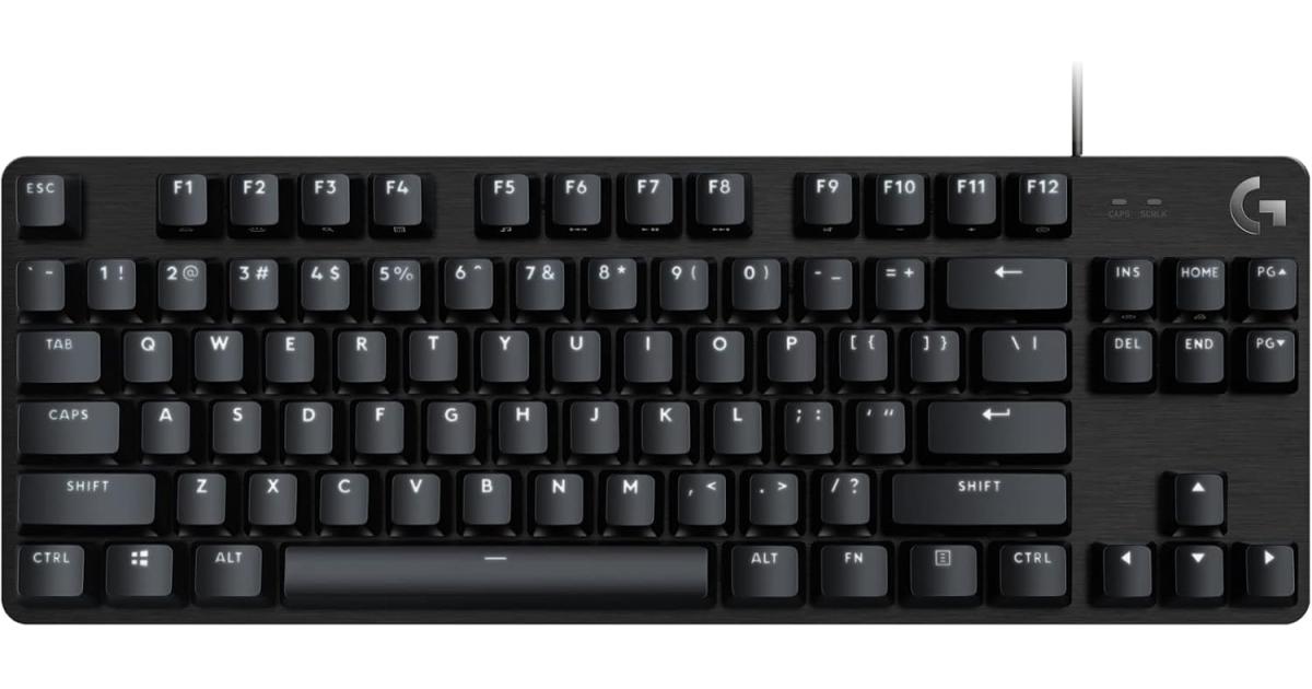Logitech G413 TKL SE Mechanical Gaming Keyboard - Compact Backlit Keyboard with Tactile Mechanical Switches, Anti-Ghosting, Compatible with Windows, macOS - Black Aluminum(عربي)
