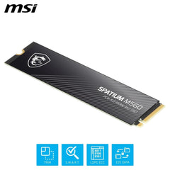 MSI SPATIUM M560 2TB PCIe 5.0 NVMe M.2 SSD, 3D NAND Memory - Sequential Read/Write (10300/8700 MB/s) | SPATIUM M560 PCIe 5.0 NVMe M.2 |
