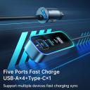 Mcdodo CC-1900 107W 4-Port USB + Type C Car Charger with Digital Display