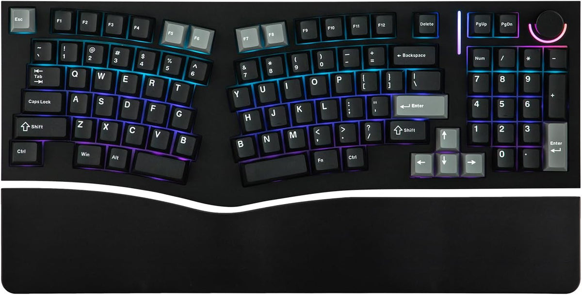 Feker Alice98 Ergonomic 98 Keys Custom Mechanical Keyboard, VIA Programmable, USB-C Wired Gaming Keyboard, Hot Swappable, 5 Layer Paddings, Control Knob, NKRO, RGB for Win/Mac (Black)