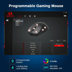Redragon M815-STD Wired/Bluetooth/2.4G Gaming Mouse - Black