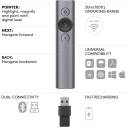 Logitech Spotlight Presentation Remote – Advanced Digital Pointer, Bluetooth & USB Connectivity, Motion Sensor Control, 30m Range, Rechargeable Battery, Slate