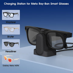 Cisian Charging Dock Compatible with Ray-Ban Meta Smart Glasses Wayfarer/Skyler/Headliner/Oakley | Meta HSTN,Potable Travel USB-C Cable Charger Meta Smart Glasses with Adapter