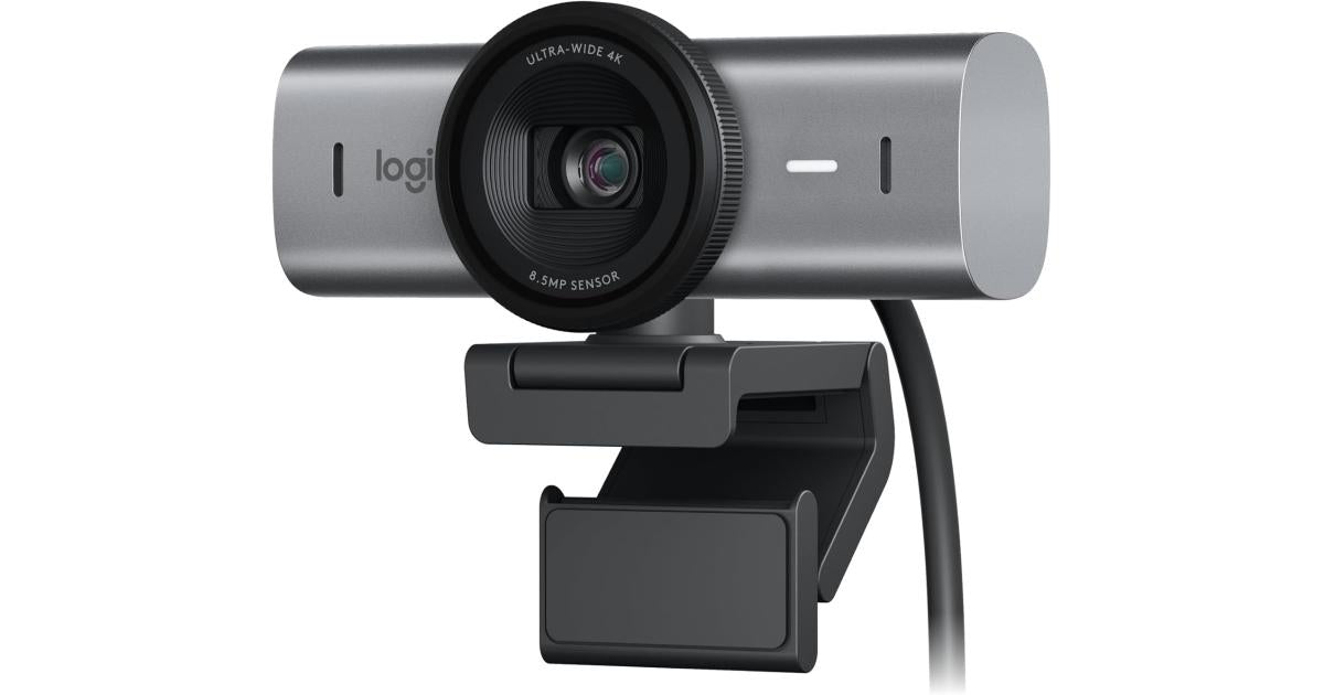 Logitech MX Brio 4K Ultra HD Streaming Webcam w/ AI Image Enhancement, 8.5MP Sony Image sensor, 4x Digital Zoom, 4K @ 30fps / 1080p @ 60fps, Dual Noise-Reducing Microphones, USB-C, Logi Software On MacOS & Win