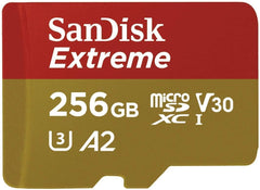 SanDisk MicroSDXC 256GB Extreme Memory Card Compatible with Insta360 Ace Pro 2, Ace Pro and Ace Action Camera (SDSQXAV-256G-GN6MN) C10 V30 Bundle with 1 Everything But Stromboli MicroSD Card Reader