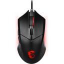MSI Clutch GM08 Gaming Mouse, 4200 DPI, Optical Sensor, 3 Adjustable Weights, Red LED Lighting, Symmetrical Design, Black