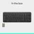 Logitech K250 Bluetooth Keyboard with Numpad, Easy Connectivity, Compact Wireless Keyboard Made with Recycled Plastic, Spill-Resistant, Comfortable Keys - Windows/MacOS - Graphite (عربي)