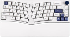 Feker Alice80 68 Keys Ergonomic Mechanical Keyboard, QMK & VIA Programmable, Wired Gaming Keyboard with Creamy Gasket, Hot Swappable, 5 Layer Paddings, NKRO, RGB for Win/Mac (White)
