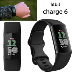 Charge 6 Fitness Tracker Watch (Black) Bundle with 2 Watch Bands, 3.3foot Charge Cable, Wall Adapter, Screen Shields & Cloth Compatible with Fitbit