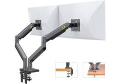 NB North Bayou G35 - Dual Monitor Arm Holder, Full Motion Gas Spring Mount, Fits 22″-32″ Monitors, 26.4 lbs Load per Arm, Ergonomic Height Adjustment Stand