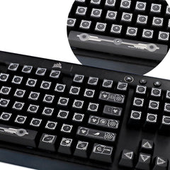 Custom 104 Keycaps ROG Backlight Keycap for Corsair K70 LUX,K95,K65,K63,K68,K70 MK.2,K95 Platinum,Strafe RGB Corsair Mechanical Gaming Keyboards,Only Include Keycaps (Black NO.1)