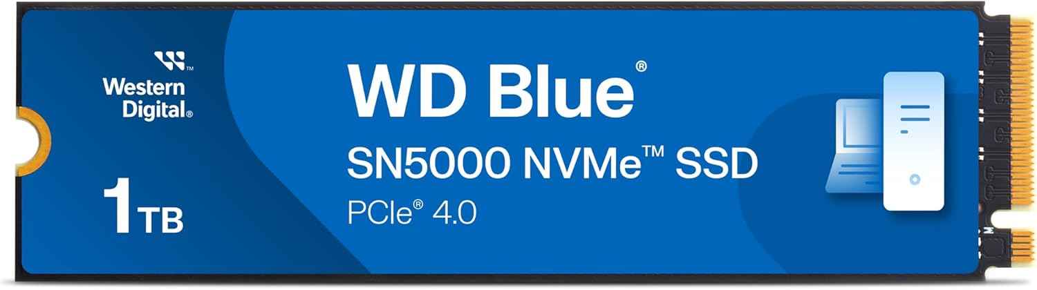 2TB WD Blue SN580 NVMe Internal Solid State Drive SSD - Gen4 x4 PCIe 16Gb/s, M.2 2280, Up to 4,150 MB/s - WDS200T3B0E