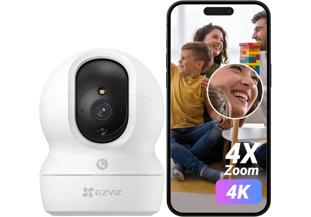 EZVIZ 4K Indoor Security Camera, WiFi Camera, Baby Monitor 5GHz 2.4GHz, 360° Pan Tilt, Smart Colour Night Vision, Auto Tracking, Two Way Audio, Pre-set Points Patrol Mode, Alexa Compatible, CP1 Pro