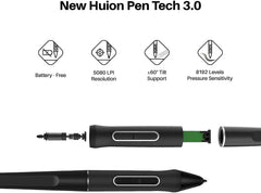 2021 HUION KAMVAS 16 Graphics Drawing Tablet and10 Pack Replacement Nibs PN05A and Huion Artist Glove
