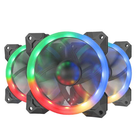 Redragon GC-F008 Computer Case 120mm PC Cooling Fan, RGB LED Quiet High Airflow Adjustable Color LED Fan, CPU Cooler and Radiators (3 Packs) - CompuMe