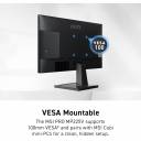 MSI PRO MP225V,22-inch VA 1920 x 1080 (FHD) Computer Monitor, 100Hz, Adaptive-Synch, HDMI, Video Port, VESA Mountable, Tilt, 1ms, Black /2 Years Warranty